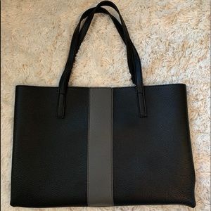 Vince Camuto Black and Gray Leather Tote